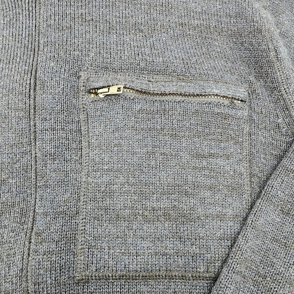 Banana Republic Navy Black Full Zip Button Mock Neck Sweater‎ Jacket Size XL